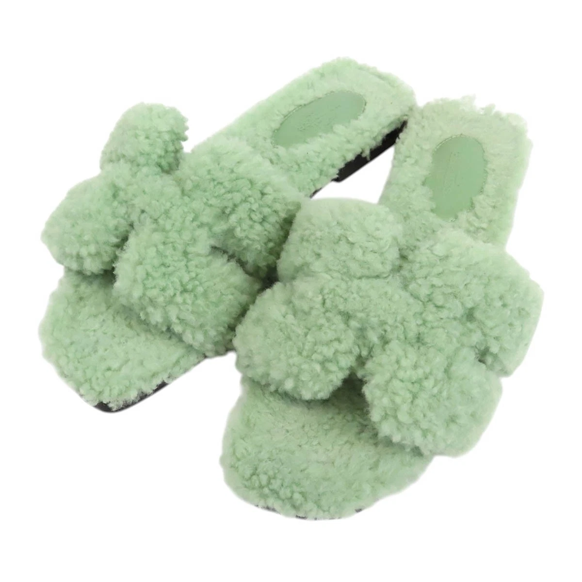 Hermes — HERMES Oramboa Sandals Women green 【A】