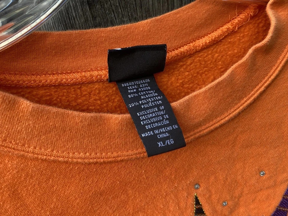 Vintage Halloween XL Ladies Orange Trick or Treat Cats 90s Holiday Editions - Imagem 3 de 4