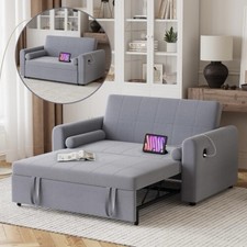Hello-5ive 2 Seater Sofa Bed, 3 in 1 Convertible Corner Sofa Bed with TypeCPorts