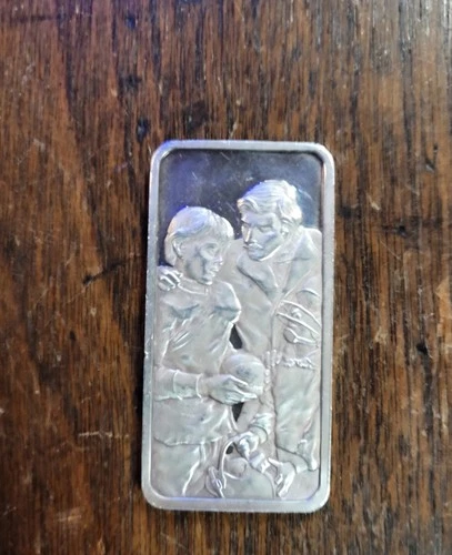 1975 Annual Father's Day Ingot by Konrad Hack .999 Fine Silver Bar 32.2 grams