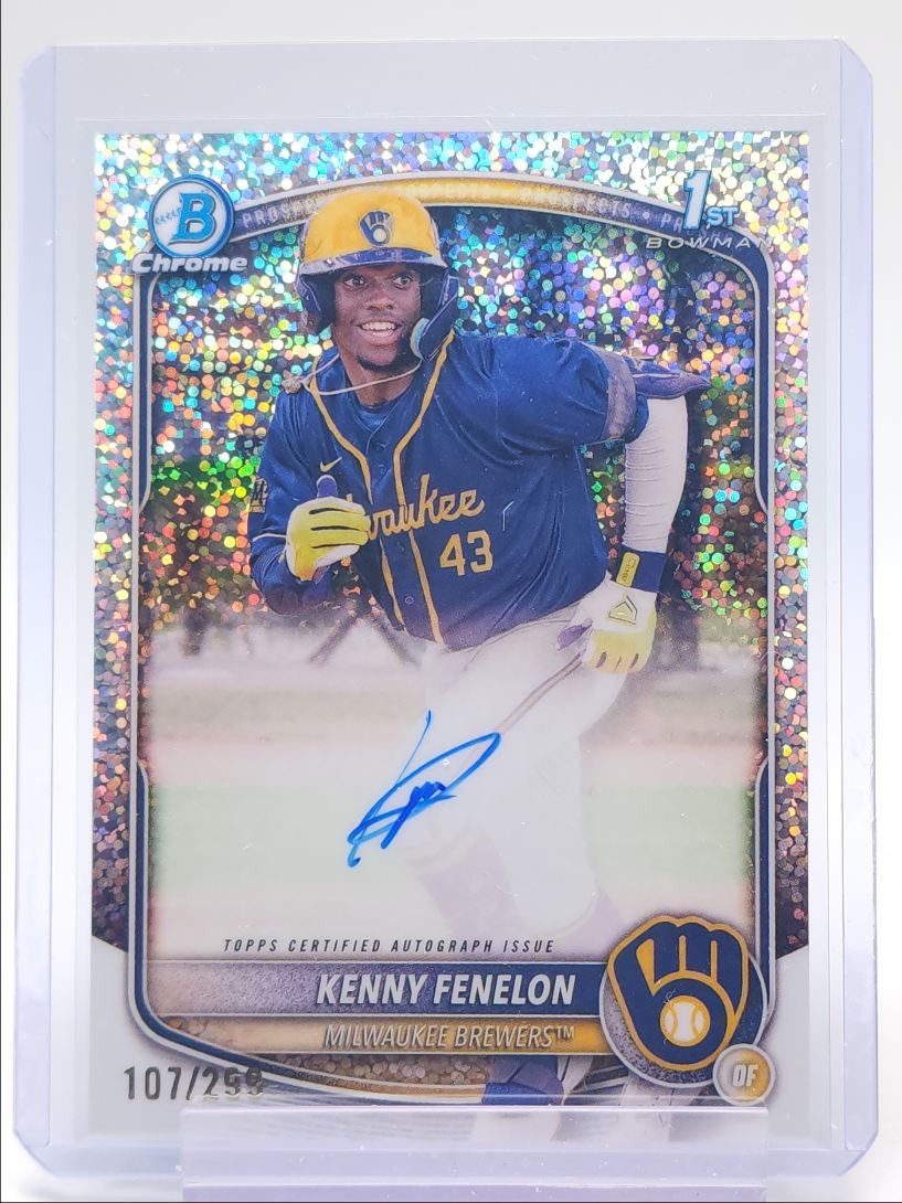 KENNY FENELON 2025 BOWMAN CHROME 1ST AUTOGRAPH SPECKLE AUTO /299 Q2491