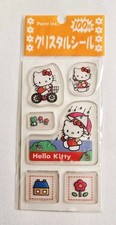 Vtg Sanrio Crystal Stickers NIP Hello Kitty 1996 Umbrella bike transparent