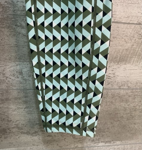 Torrid 3X Damen Trainingshose Rautengrün Muster Liege Leggings Taschen - Bild 4 von 12