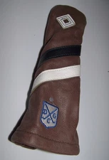 NEW BESPOKE Leather Rescue Hybrid Utility Head Cover DEEPDALE GOLF CLUB Brown