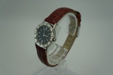 【Nera Mint】 BVLGARI Bulgari Bulgari BB26SLD quadrante nero cassa argento cinturino pelle