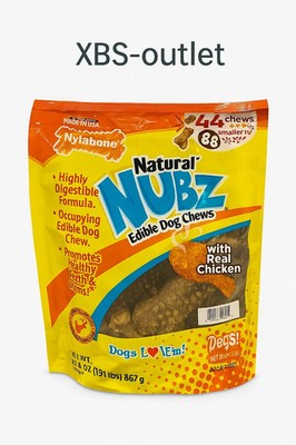 Nylabone Nubz Real Chicken Edible Dog Chew Treats, 22-count, Total 2.65 lbs