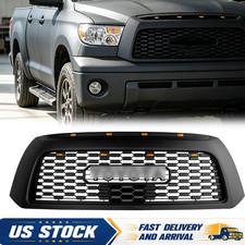 Front Grill With Ledsletter Black Mesh Grille For Toyota Tundra 2007 2008 2009 Front Grill With Ledsletter Black Mesh Grille For Toyota Tundra 2007 2008 2009