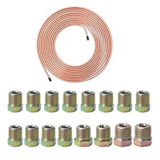 25Ft 1/4'' Upgraded Brake Line Tubing Kit,New Copper-Coated Flexible Tubing