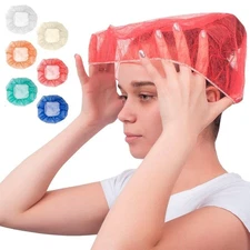 100-Pack 21" Red Disposable Hair Nets, Bouffant for Nurses & Chefs