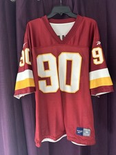 Vintage Reebok Redskins Tony Lang #90 Reversible NFL Jersey Size 46