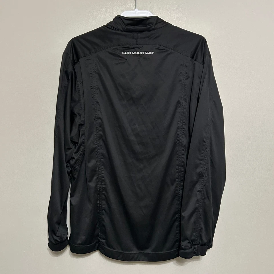 Sun Mountain Men's Rainflex LT Jacket L Black Waterproof Breathable Golf 1/4 Zip - Image 2 of 4