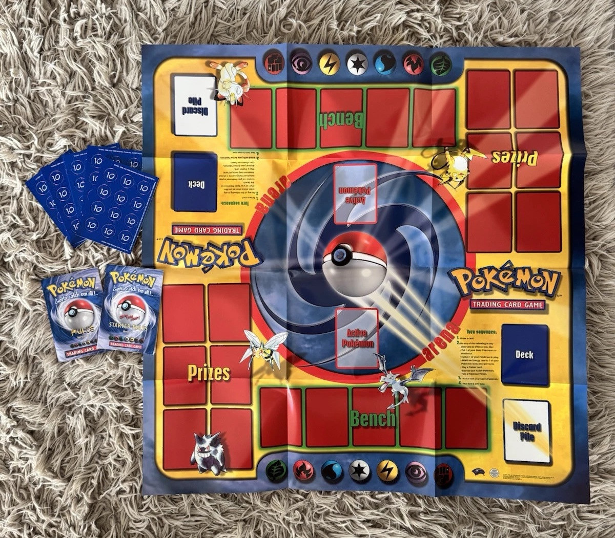 Pokemon TCG 1999 Card Reversible Playmat Wizards Of The Coast