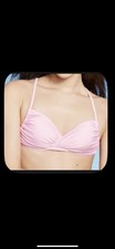 Wild Fable Women's Twist-Front Bralette Bikini Top - Light Pink Lurex XS 0-2