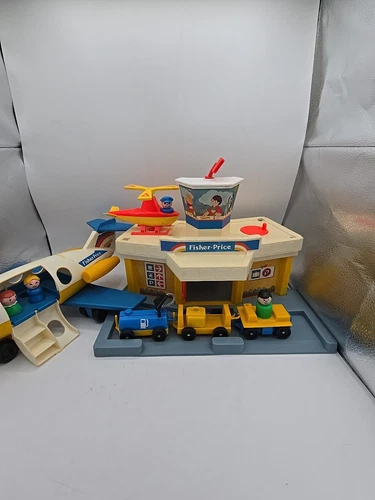 Vintage Fisher Price Play Family Jetport and Jet People Chairs 1980 Made In USA