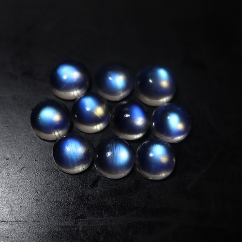 5 MM Round Natural AAA Flashy Rainbow Fire Rainbow Moonstone Cabochon - Picture 36 of 56