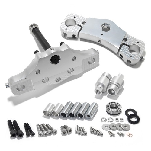 6° Degree Raked Triple Tree Kit Trees 21"23" Wheel For Harley Touring 97-13 FLTR - Picture 10 of 10