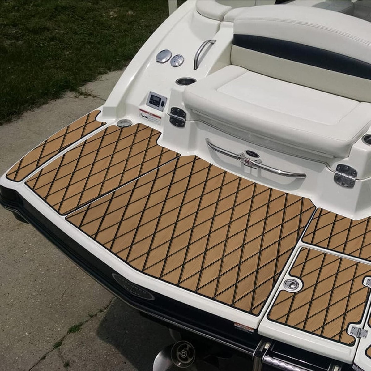 Cocoarm Eva foam dekbeslag voor boten 90x240x0.6cm Marine Boat Synthetische vloeren Zelfklevend EVA Foam Yacht Deck Antislip tapijt(Goud zwart