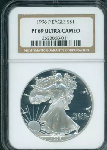 1996-P American Silver Eagle ASE S$1 NGC PF69 PR69 PROOF ULTRA CAMEO  NO SPOTS !