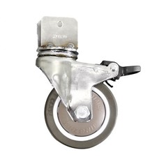 1PK 3" Caster Wheel Brake Castor with 0.7" U Bracket Edge Mount 18mm Board Panel