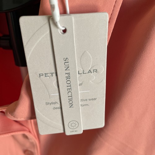 Peter Millar Golf Shirt Sleeveless Polo Womens Chest Logo XL Coral NWT - Picture 5 of 7