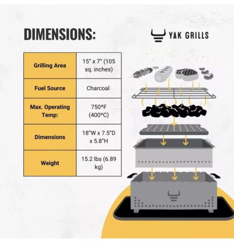 Hibachi Charcoal Grill,Easy to Use Charcoal Grill,Outdoor Tabletop Safe,Great... - Picture 2 of 4