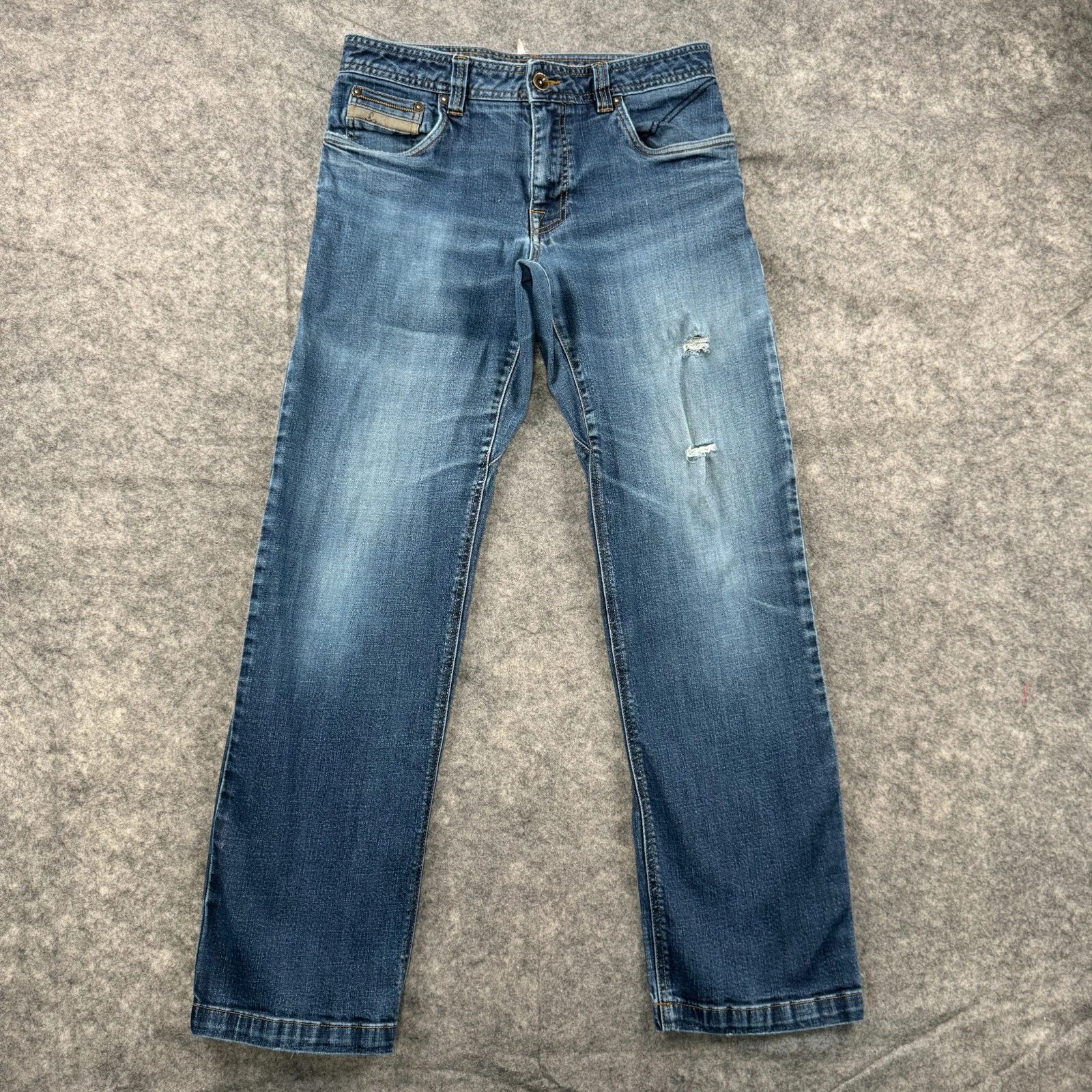 prana straight distressed organic cotton stretch denim pants