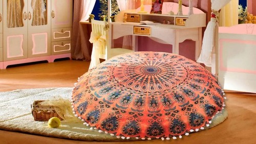 Mandala Large Pouf Pillow Case Meditation Floor Cushion Cover Bohemian Ottoman - Picture 15 of 112