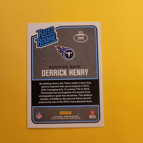2016 Panini Donruss Rated Rookie Derrick Henry Rookie Card #365 Tennessee Titans - Picture 4 of 6