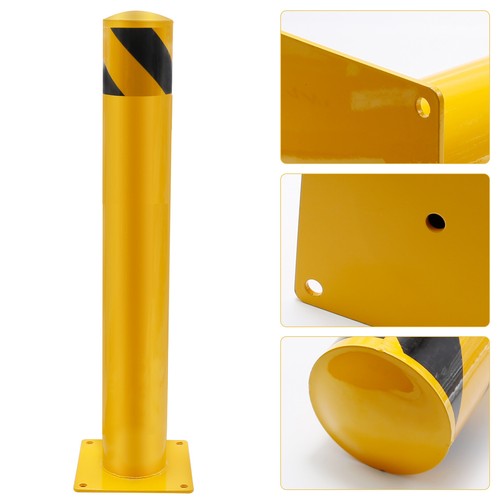 2Pcs 36"H 4.5"D Safety Bollards Yellow Powder Coated Safety Parking Barrier Post - Picture 4 of 9