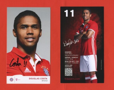 2016/17 --- Douglas Costa --- FC BAYERN MÜNCHEN --- Original Autogrammkarte
