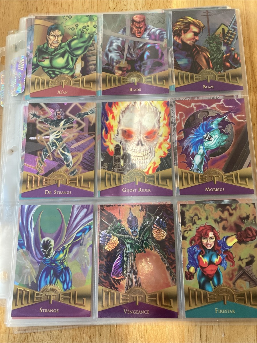 1995 MARVEL L 9枚セット 1995 Fleer Marvel Metal Cards COMPLETE BASE SET, #1-138 +