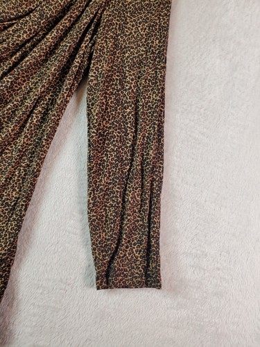 Michael Kors Blouse Top Womens Petites Medium Multi Animal Print Rayon Cowl Neck - Picture 4 of 9