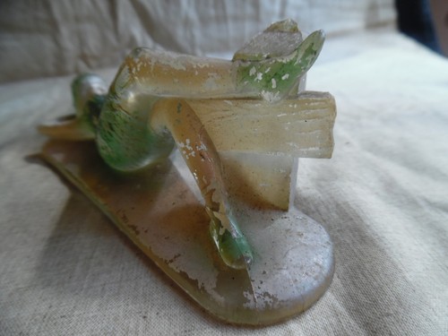 Antique Painted Glass Flapper Girl Bathing Beauty - Picture 5 of 11