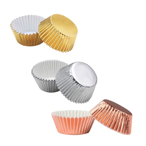 300PCS Thickened Aluminum Foil Cups Cupcake Liners Cake Muffin Molds for Baking - Picture 2 of 12
