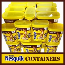 Lot of 30 Empty Plastic Nesquik Containers w/ Lids for Craft Storage/Organizing