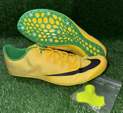 Nike Oregon Ducks Team Issued Zoom 400 Yellow Track Spike Cleats Size 12 New