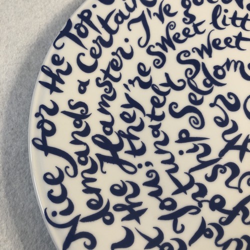 Royal Delft 1653 Diskus Plate Women Plate Calligraphy Script Inspirational Blue - Picture 10 of 12