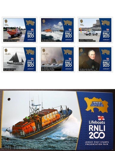 Jersey Stamps: "200th Anniversary- RNLI Lifeboats" 6v Presentation Pack MNH 2024