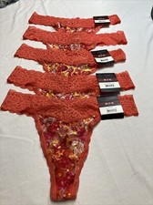 Women No Boundaries 5 Pack Stretch Thong Panties Size M 7-9 NWT