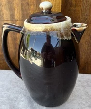 Vintage Pfaltzgraff Brown Drip Glaze Stoneware Lidded Pitcher Stamped 490 USA