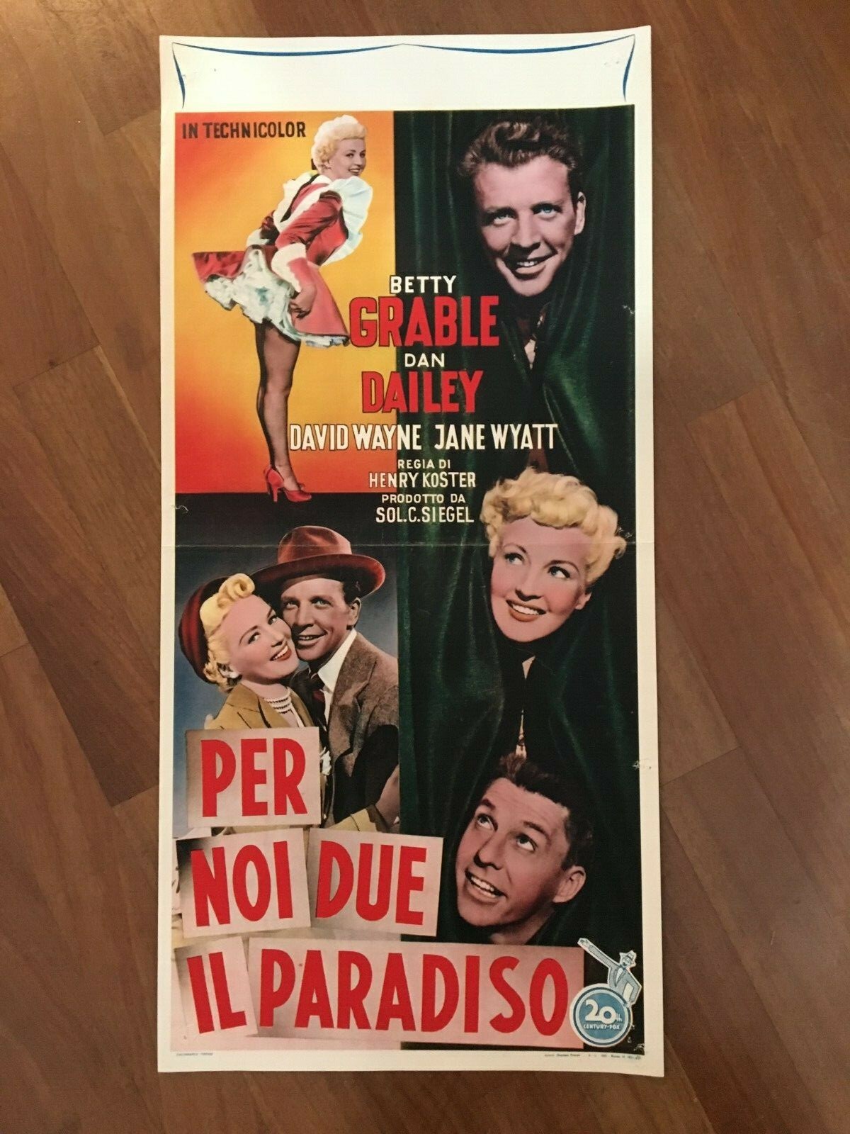 Locandina originale film PER NOI DUE IL PARADISO (1950) - Regia di Henry Koster