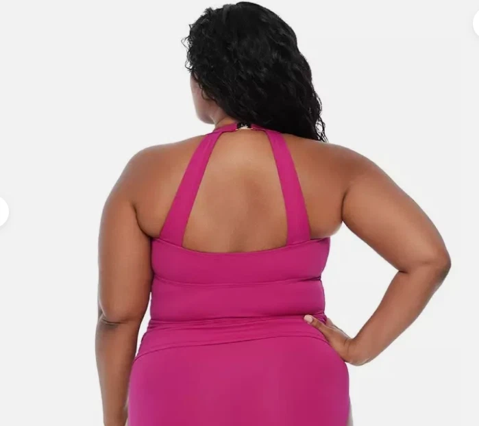 Ralph Lauren Mujer Halter Plumeria Tankini Top - Talla grande 18W - Venta al por menor $110 Foto 2 de 4