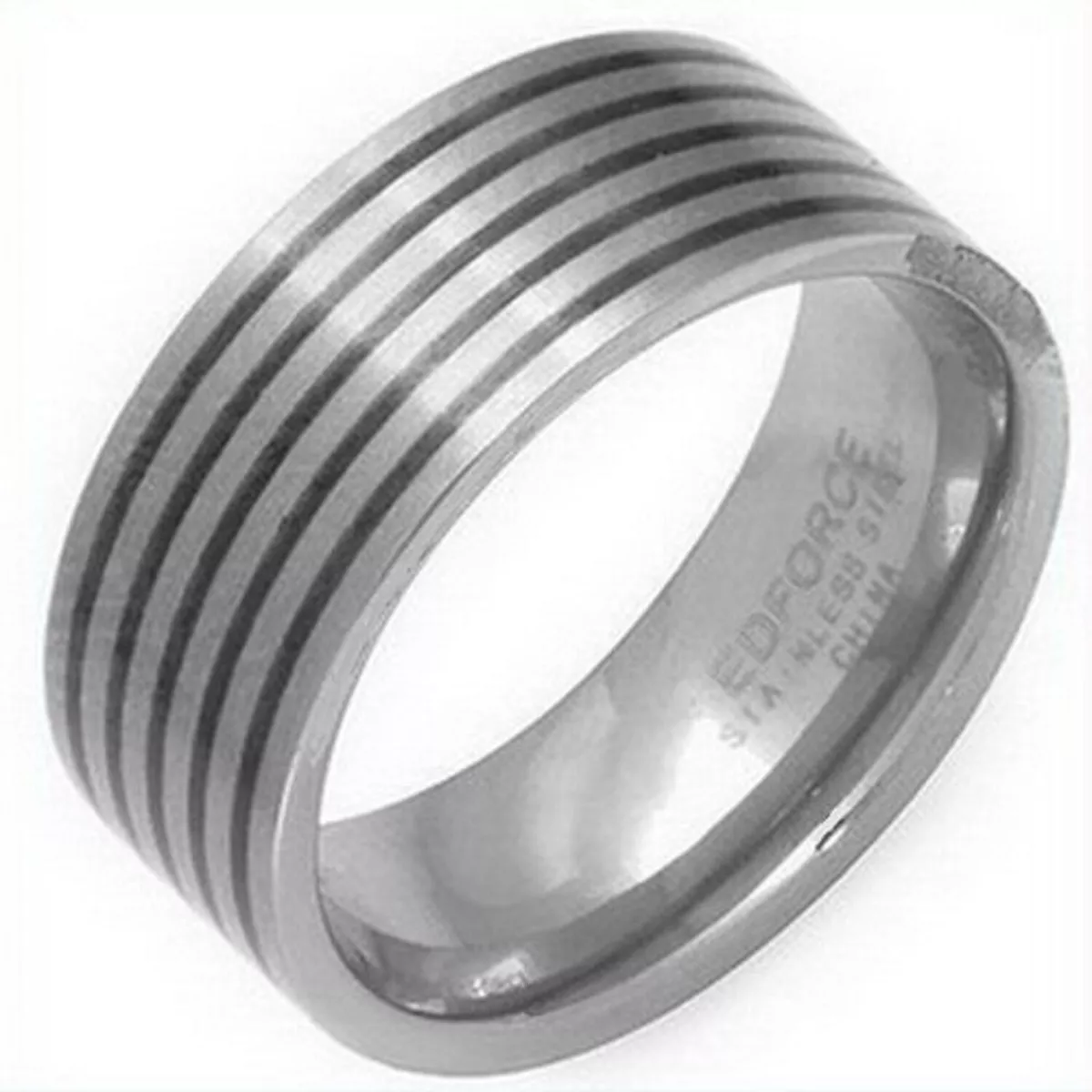 Men s Ring Size US 8 Edforce Stainless Steel Wedding Band NEW in