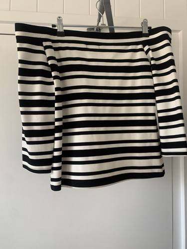 Dotti Off Shoulder Black White Stripe Top | Free Post | $19 - Picture 2 of 3