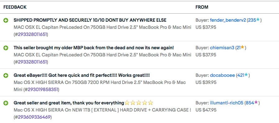 MAC OSX EL CAPITAN PRELOADED On A LOW HOURS 750GB Hard Drive 2.5" - Macbook/Pro - Image 2 of 4