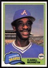 1981 Topps Traded Claudell Washington Atlanta Braves #854