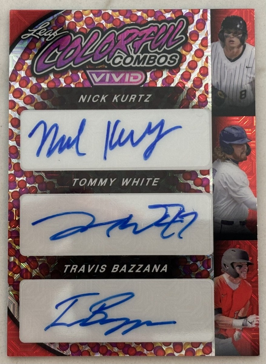 Topps - 直筆サインカード Travis Bazzana 499枚限定 PSA 8 Travis Bazzana, Nick Kurtz, White /8 2023 Leaf Vivid