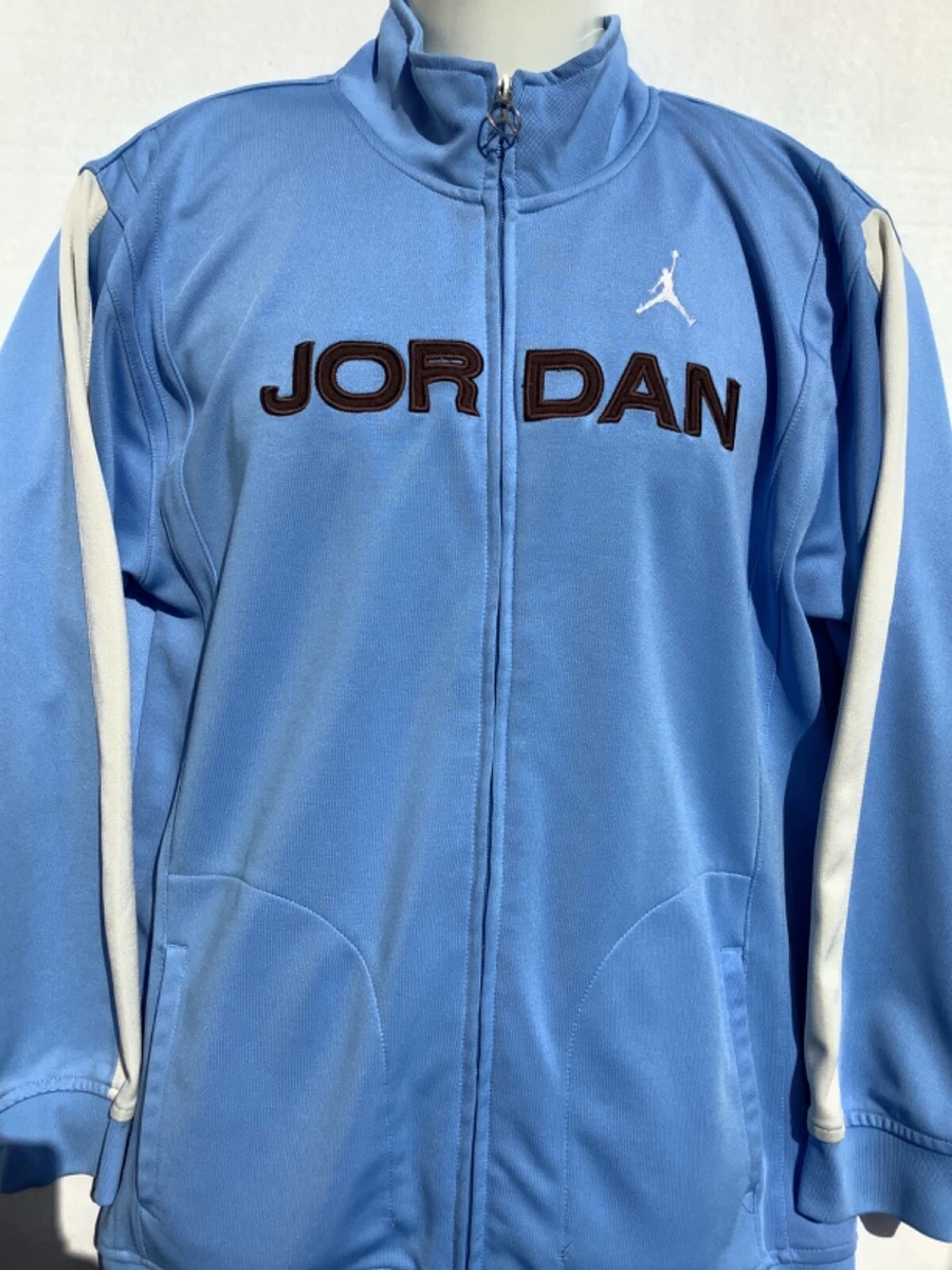 Nike AIR JORDAN Carolina sky blue full zip 100 polyester jacket youth sz XL
