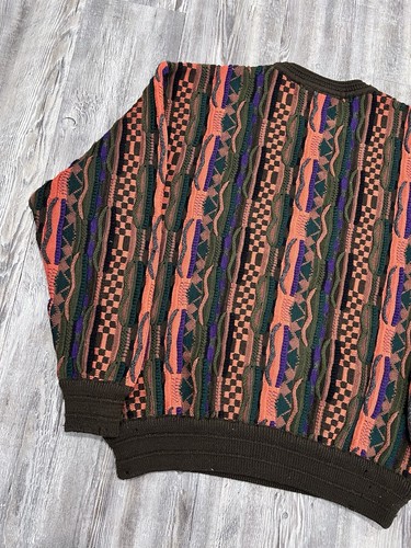 Vintage Collin’s Street Multi Color Coogi Style Textured Sweater Size Large C5 - Picture 11 of 11