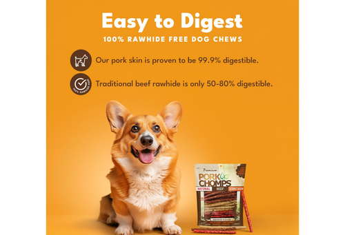 Pork Chomps Dog Chews, 5-inch Munchy Sticks, Assorted Flavors, 50 Count - Picture 6 of 7